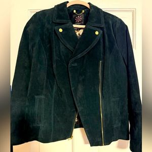 Brand new Isaac Mizrahi, suede Moto jacket